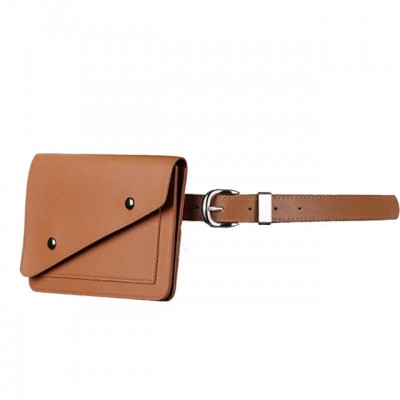 Fashion high quality large capacity multiple pocket wholesale premium leather chest bag belt bag for lady women