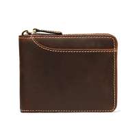 2019 Fashionable custom multiple credit cards with zip durable leather wallet purse for men