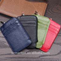 Wholesales Cheap Zipper Credit ID Card Wallet Men,Real Leather Slim Men's Wallet card case